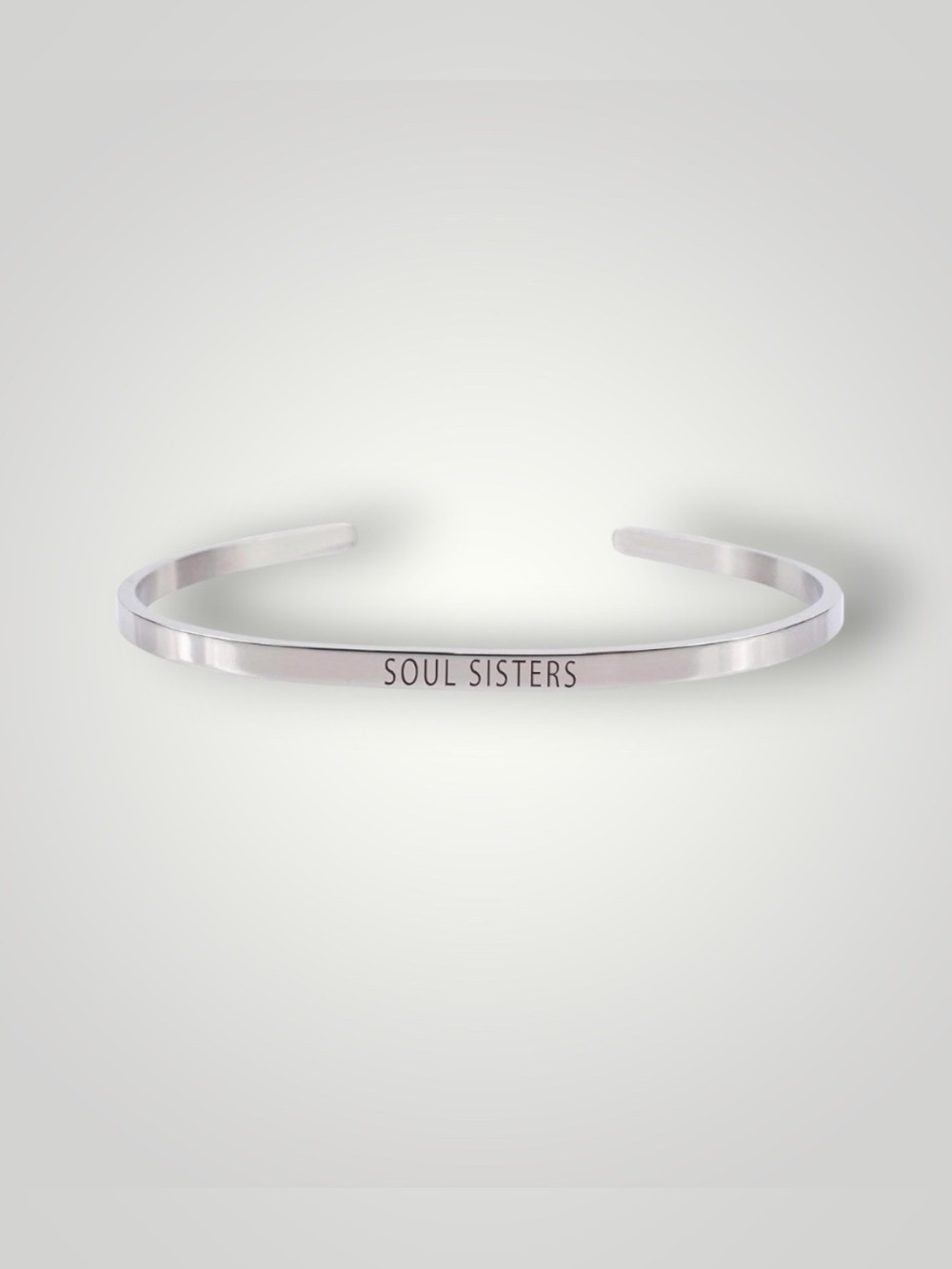 New Set of 3 Stainless Steel “Soul Sisters” Thin Cuff Bracelets